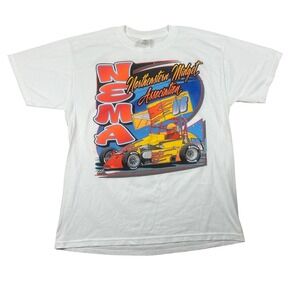 Jerzees NEMA Northeastern Midget Association Racing T-Shirt Men Large White 2006